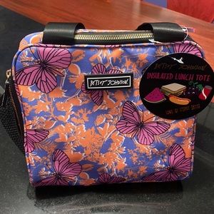 🆕Betsey Johnson Lunch tote with Mesh Pouch, Butterfly/Floral